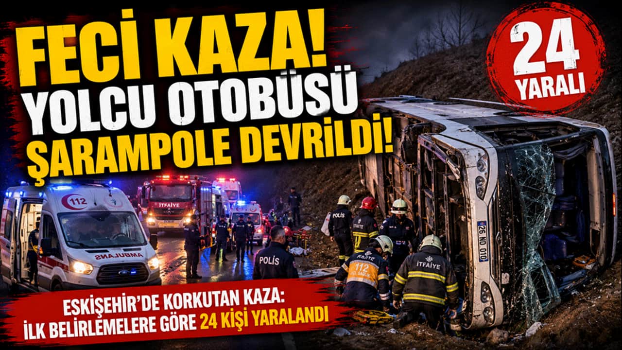 Feci kaza! Yolcu otobüsü şarampole devrildi: 24 yaralı