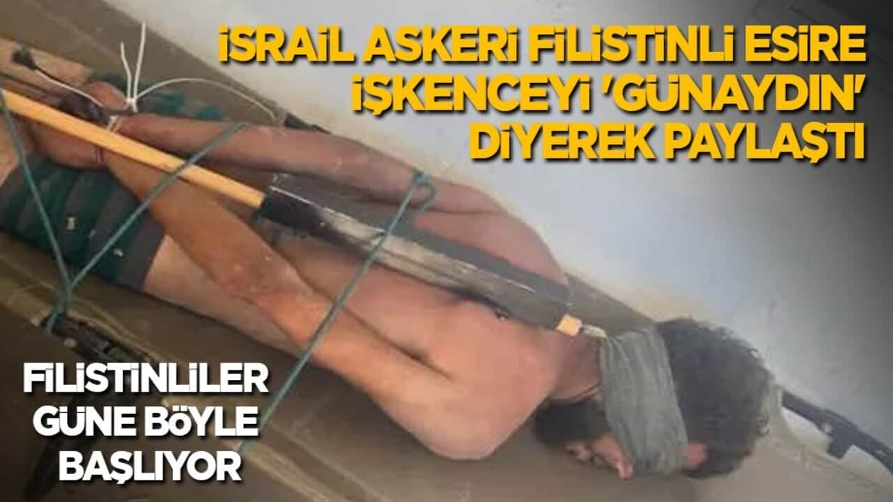 Filistinliler için gün böyle başlıyor! Yahudi terörist, Filistinli esire işkenceyi 'günaydın' diyerek paylaştı