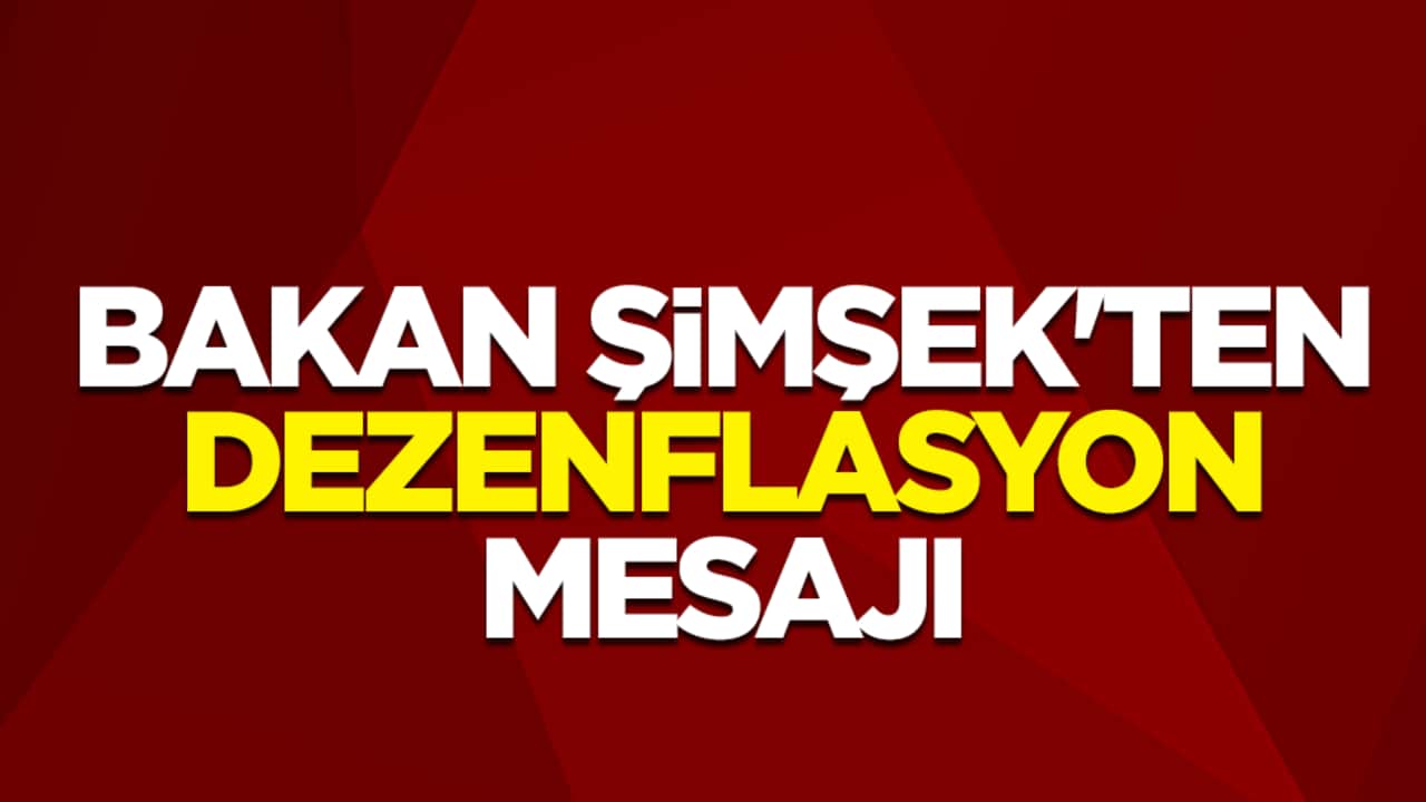 Hazine ve Maliye Bakanı Mehmet Şimşek'ten dezenflasyon mesajı
