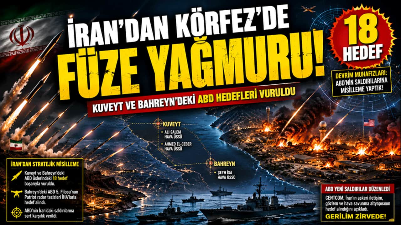 İran'dan Körfez'de ABD üslerine füze yağmuru! Kuveyt ve Bahreyn’de 18 hedef vuruldu
