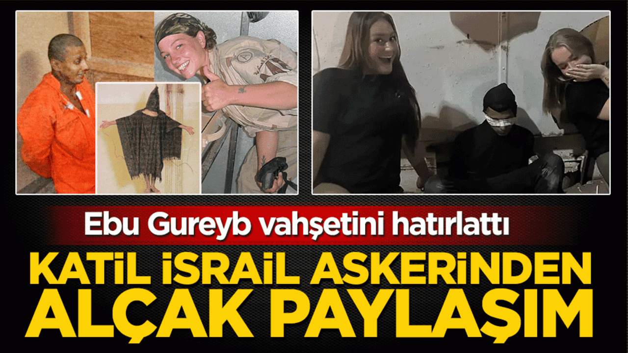 İsrailli cani askerden esir Filistinli üzerinden iğrenç poz! Ebu Gureyb vahşetini hatırlattı