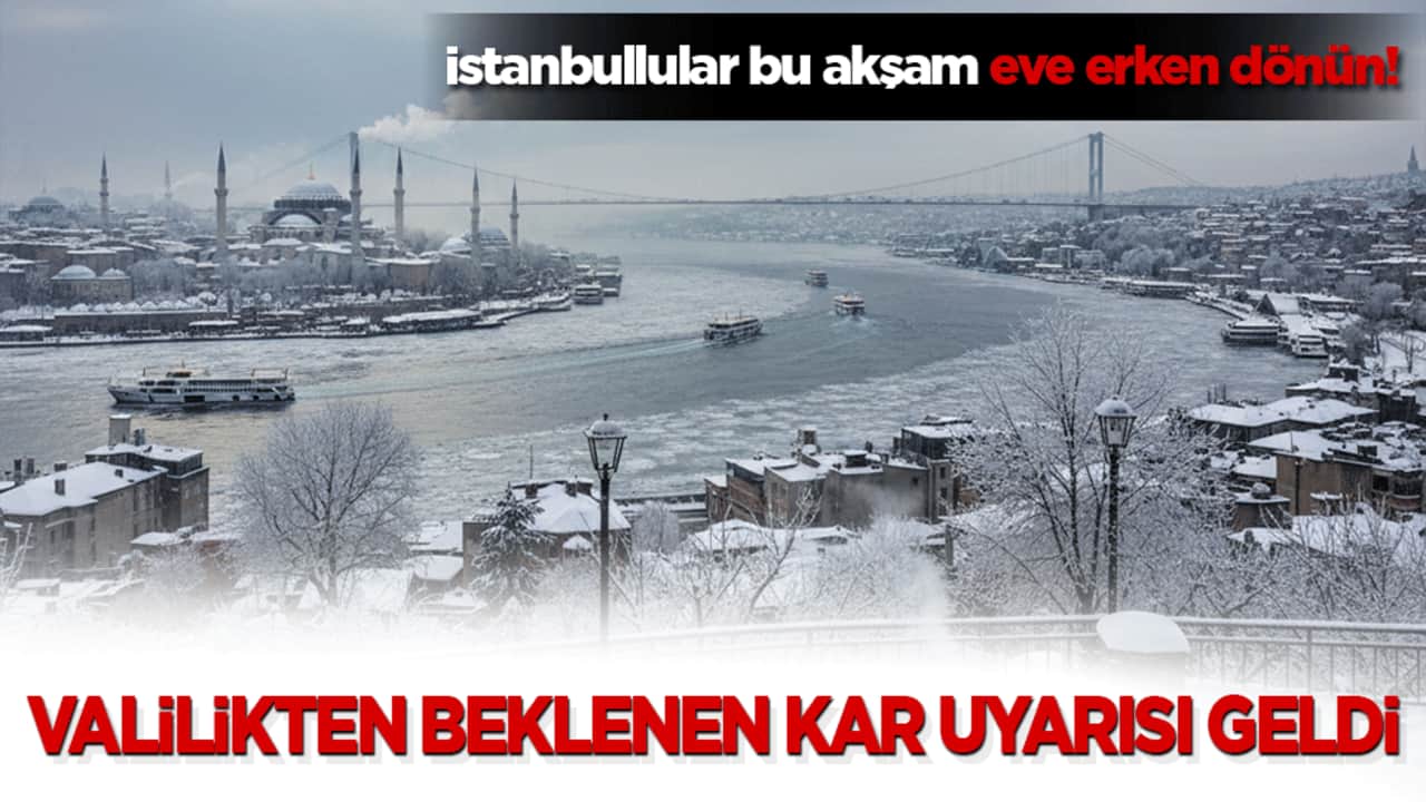 İstanbullular bu akşam eve erken dönün! Valilikten beklenen kar uyarısı geldi: Megakentte buzlanma ve don tehlikesi kapıda