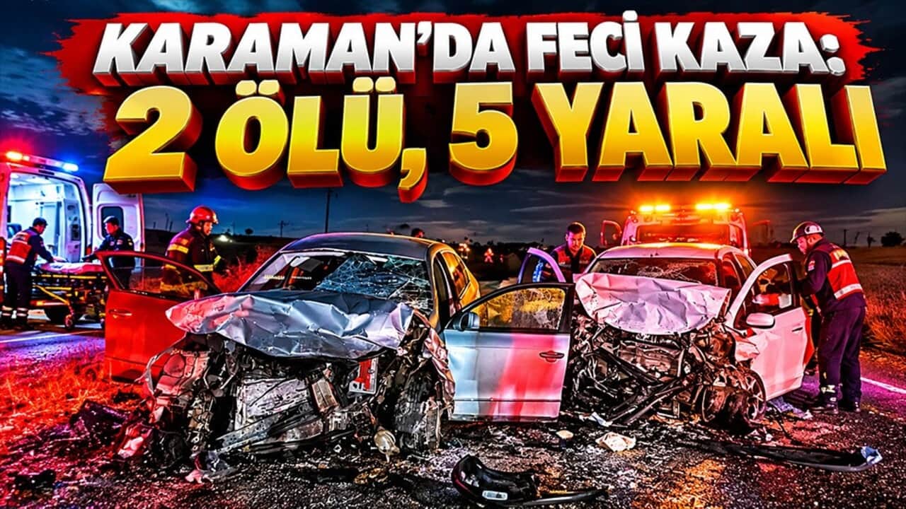 Karaman’da feci trafik kazası: 2 kişi öldü, 5 kişi yaralandı