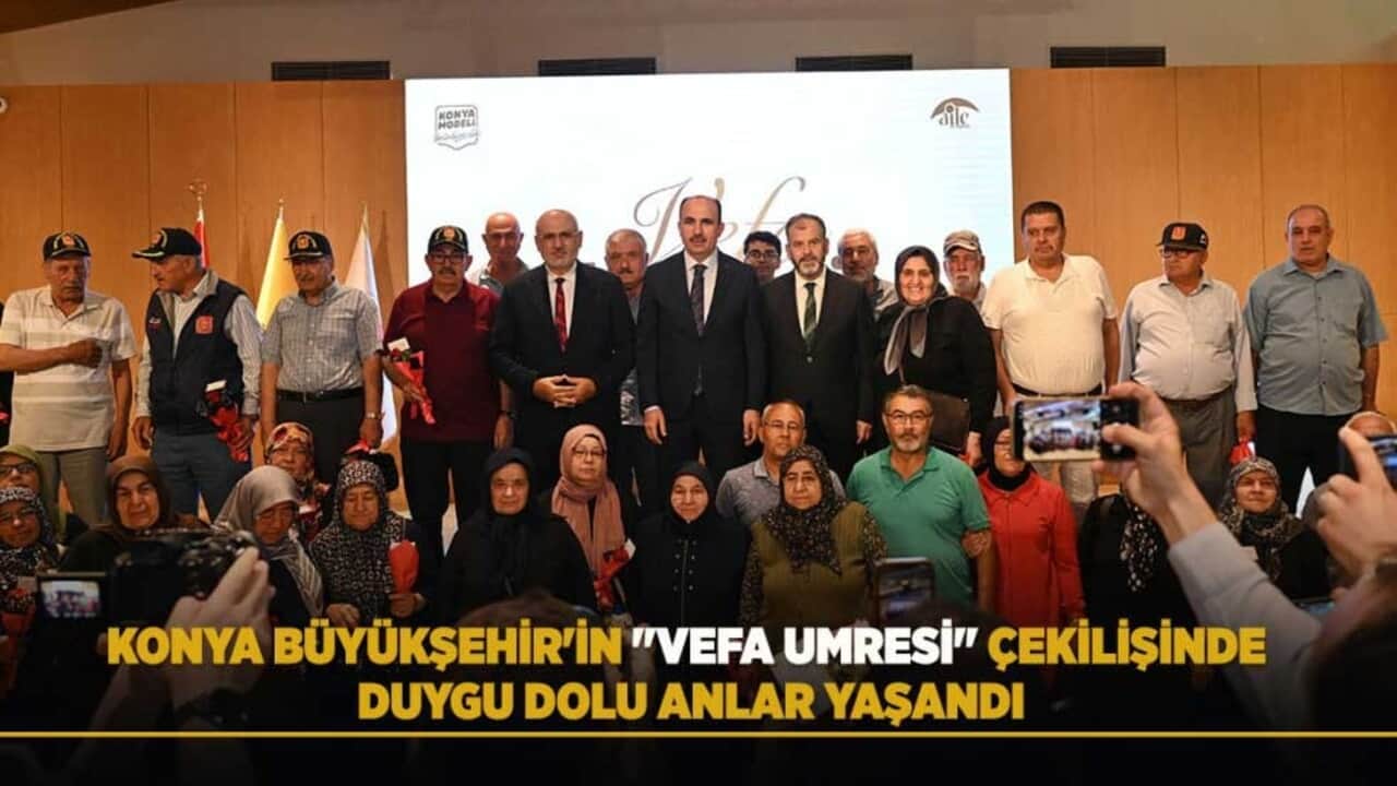Konya Büyükşehir'in 'Vefa Umresi' çekilişinde duygu dolu anlar yaşandı