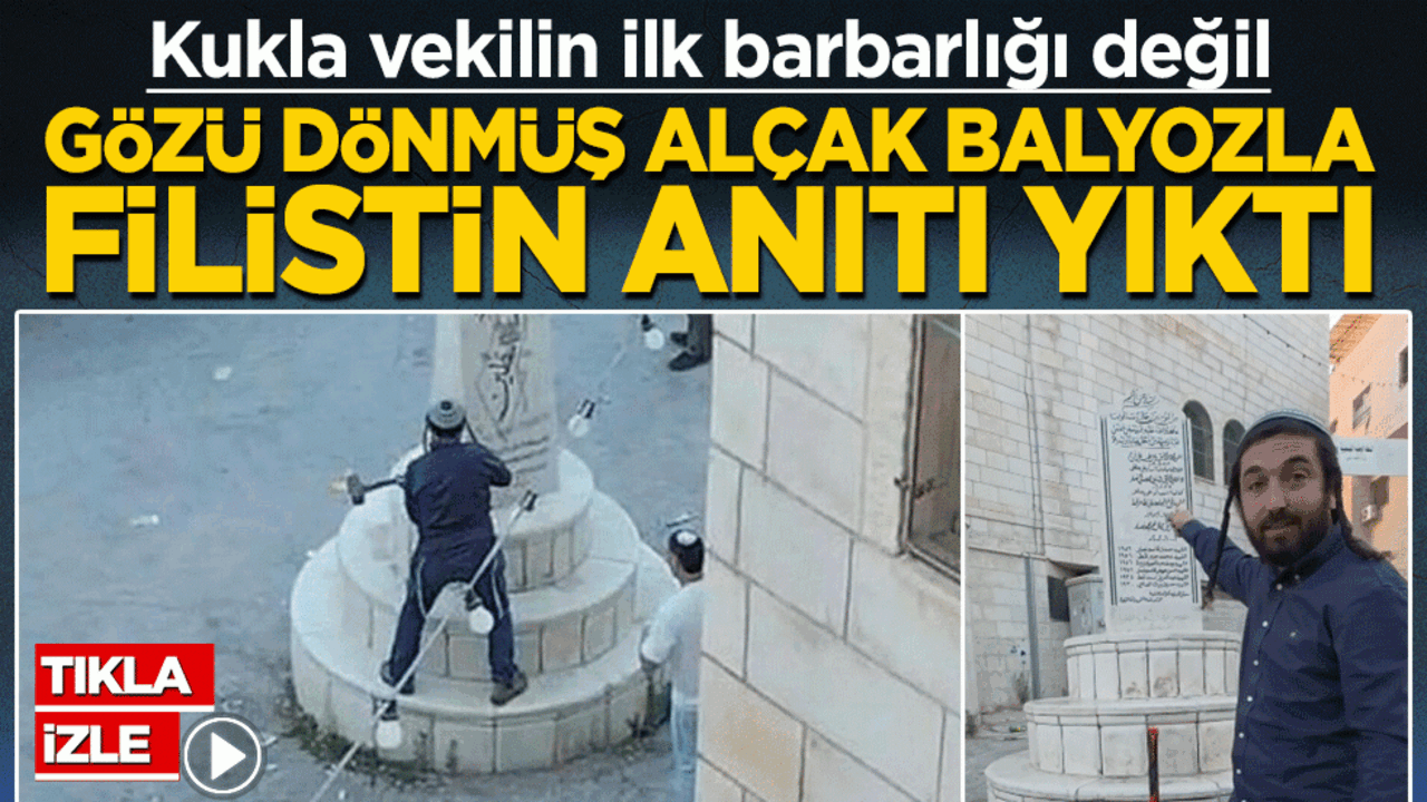 Kukla vekilin ilk barbarlığı değil! Gözü dönmüş alçak anıt yıkıp video çekti