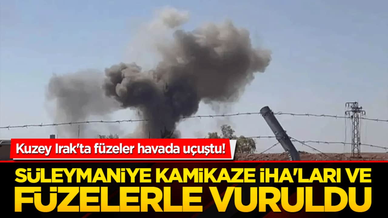 Kuzey Irak'ta füzeler havada uçuştu! Süleymaniye kamikaze İHA'ları ve füzelerle vuruldu!