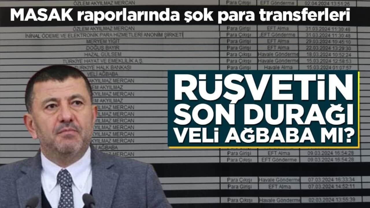 MASAK raporlarında şok para transferleri! Rüşvetin son durağı Veli Ağbaba mı?