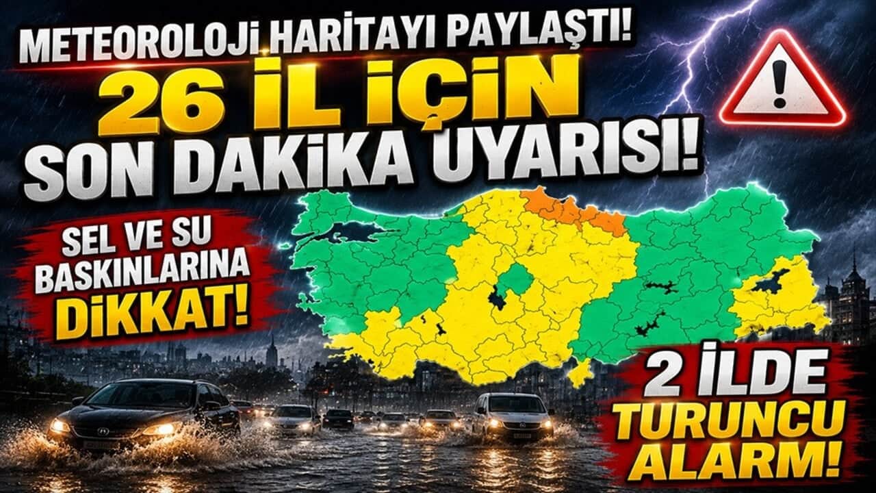 Meteoroloji’den 26 ile alarm! İki kentte turuncu kod: Şiddetli yağış geliyor