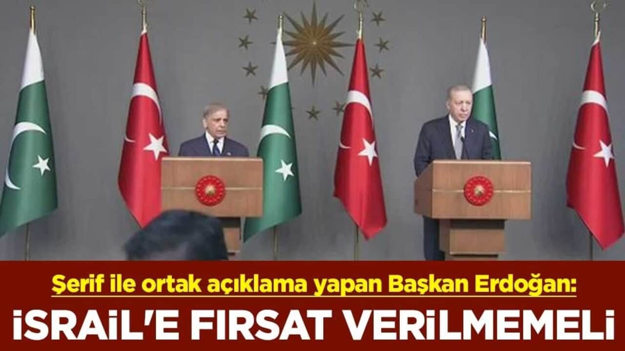 Şerif ile ortak açıklama yapan Başkan Erdoğan: İsrail'e fırsat verilmemeli
