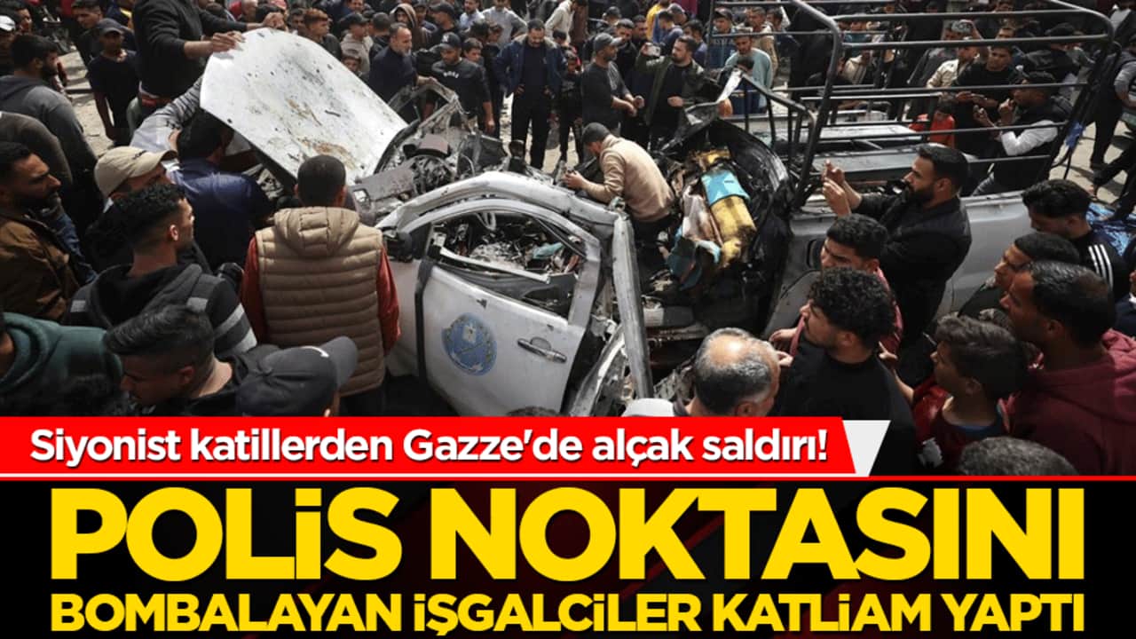 Siyonist katillerden Gazze'de alçak saldırı! Polis noktasını bombalayan işgalciler katliam yaptı!