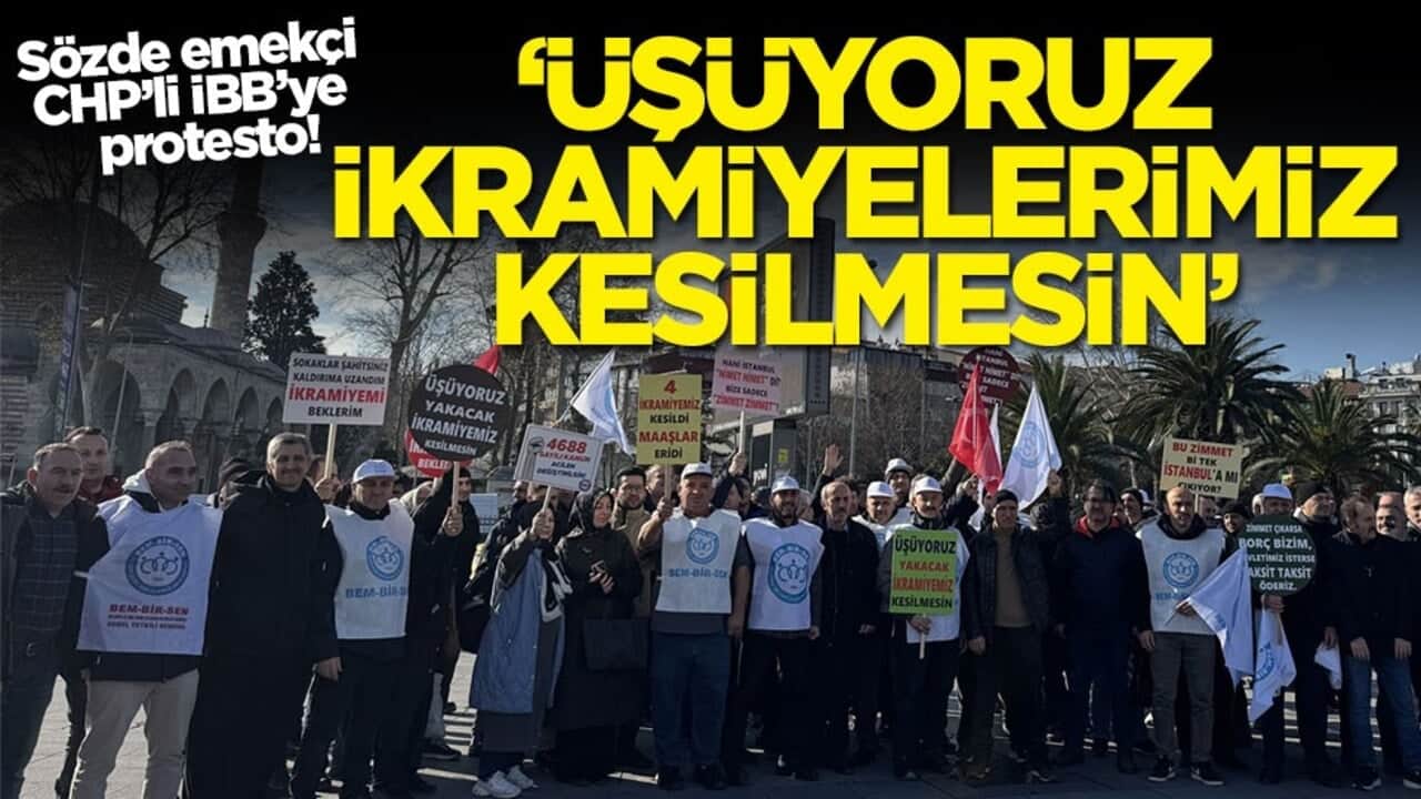 Sözde emekçi CHP’li İBB’ye protesto! ‘Üşüyoruz ikramiyelerimiz kesilmesin'