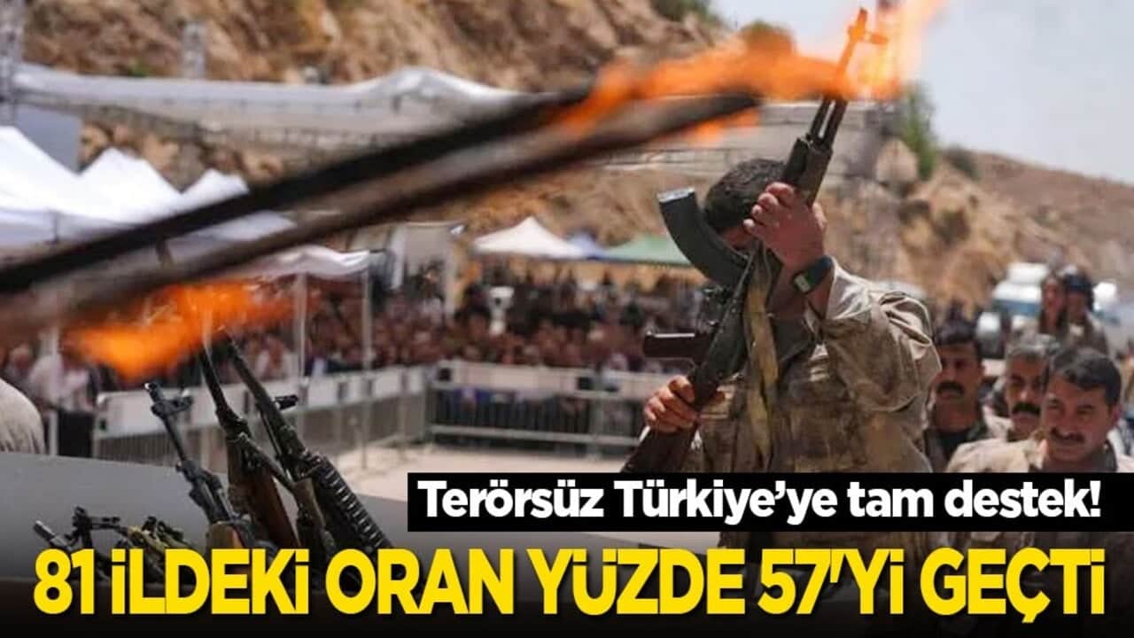 Terörsüz Türkiye sürecine tam destek: 81 ildeki oran yüzde 57'yi geçti