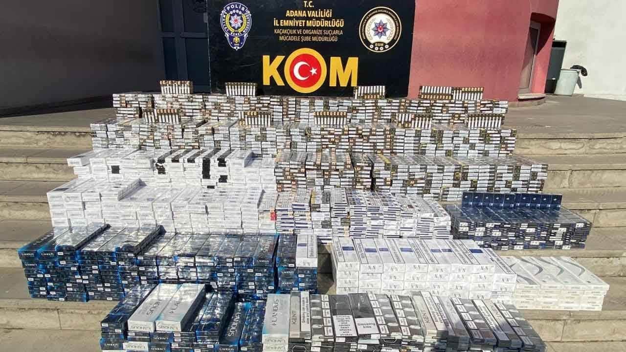 Adana'da zehir tacirlerine darbe: Binlerce paket kaçak sigara yakalandı!