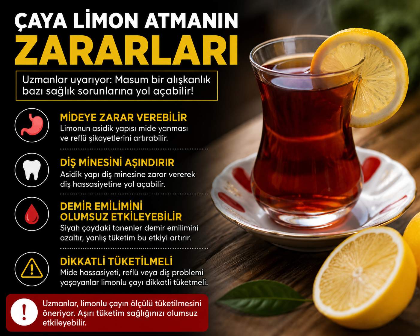 Bir Alışkanlık Daha Tartışmalı: Limonlu Çay Zararlı mı?