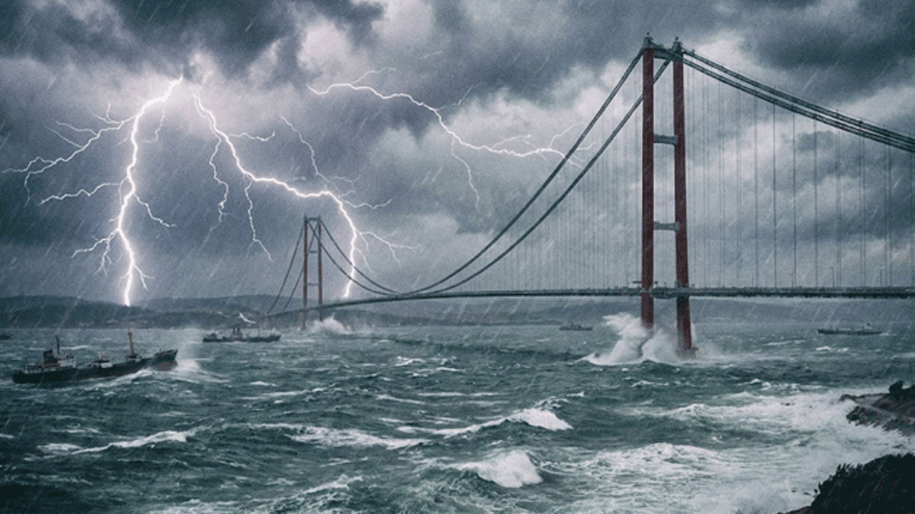 Çanakkale Boğazı fırtınaya teslim! Dev dalgalar gemi trafiğini tamamen durdurdu