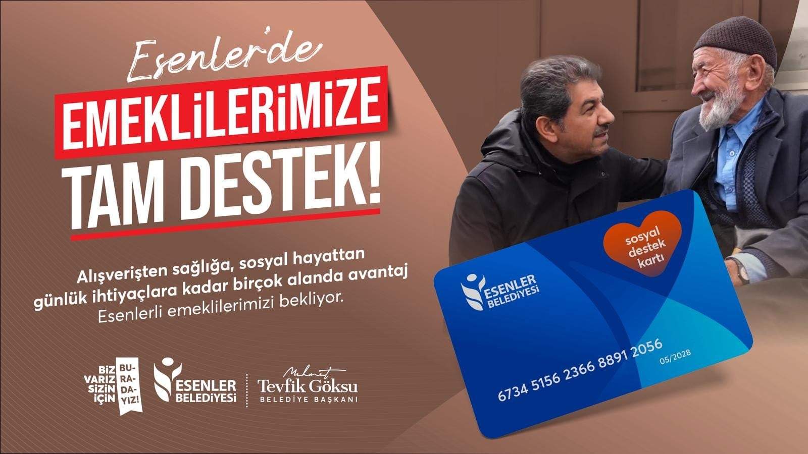 Esenler’de sosyal kart ile emeklilere anlamlı destek