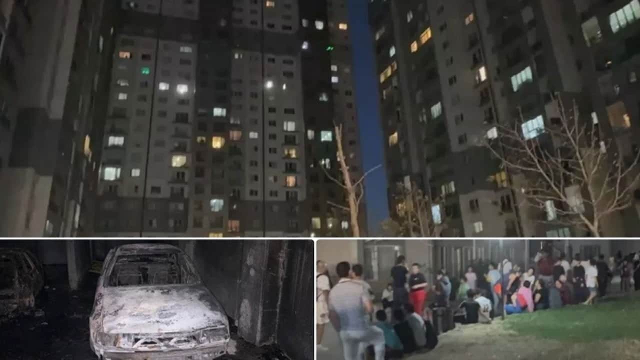Esenyurt'ta site otoparkındaki otomobiller yandı, 27 kişi hastanelik oldu