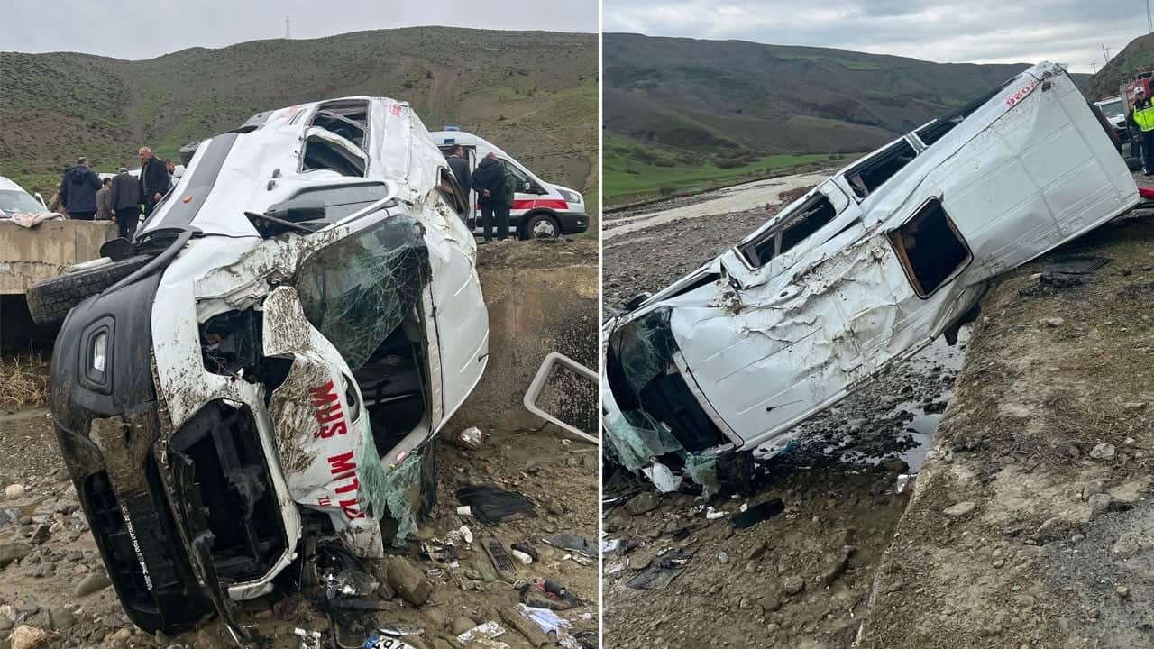 Facia ucuz atlatıldı! Yolcu minibüsü dere yatağına uçtu: 16 kişi yaralandı