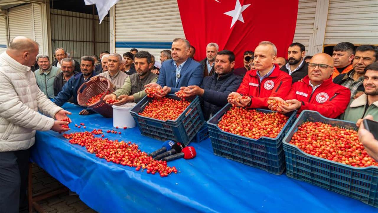 İlk kiraz rekor fiyatla satıldı Bir kilosu 6 bin lira
