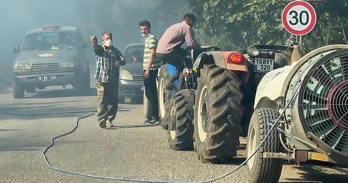 İznik'te çöp tesisi yangını ormana sıçradı: Çiftçiler traktörle seferber oldu