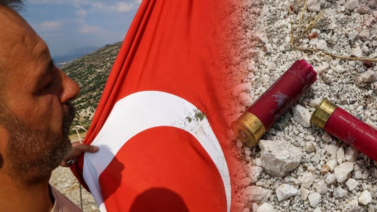 Kansızlar! Burdur'da Türk bayrağına tüfekle ateş ettiler