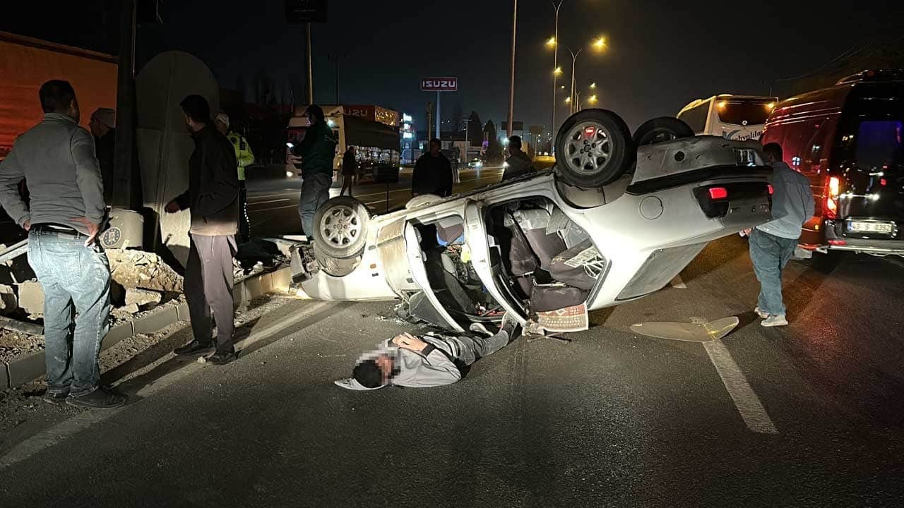 Kütahya’da takla otomobilin sürücüsü yaralandı