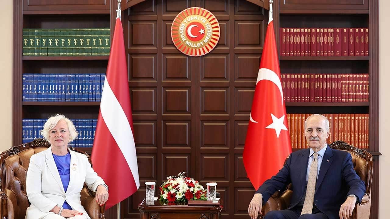 Meclis Başkanı Kurtulmuş, Mieriņa'yı kabul etti