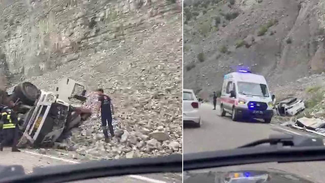 Otoyolda dehşet anları: Freni patlayan tırdan atlayan sürücü öldü, sürücüsüz tırdan kaçan otomobil ise şarampole uçtu