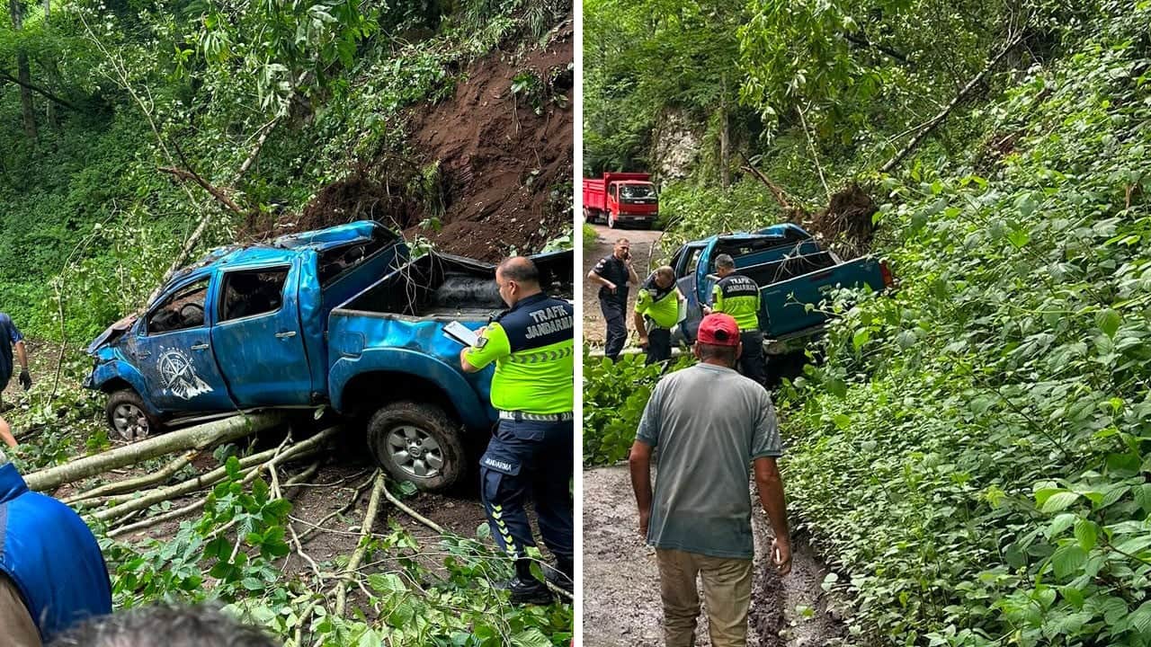 Rize’yi üzen kaza: Uçuruma yuvarlanan kamyonetteki karı koca hayatını kaybetti
