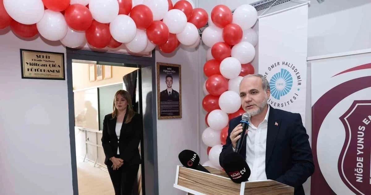Şehit Yüzbaşı Yiğitcan Çiğa'nın adını taşıyan kütüphane Niğde'de törenle açıldı