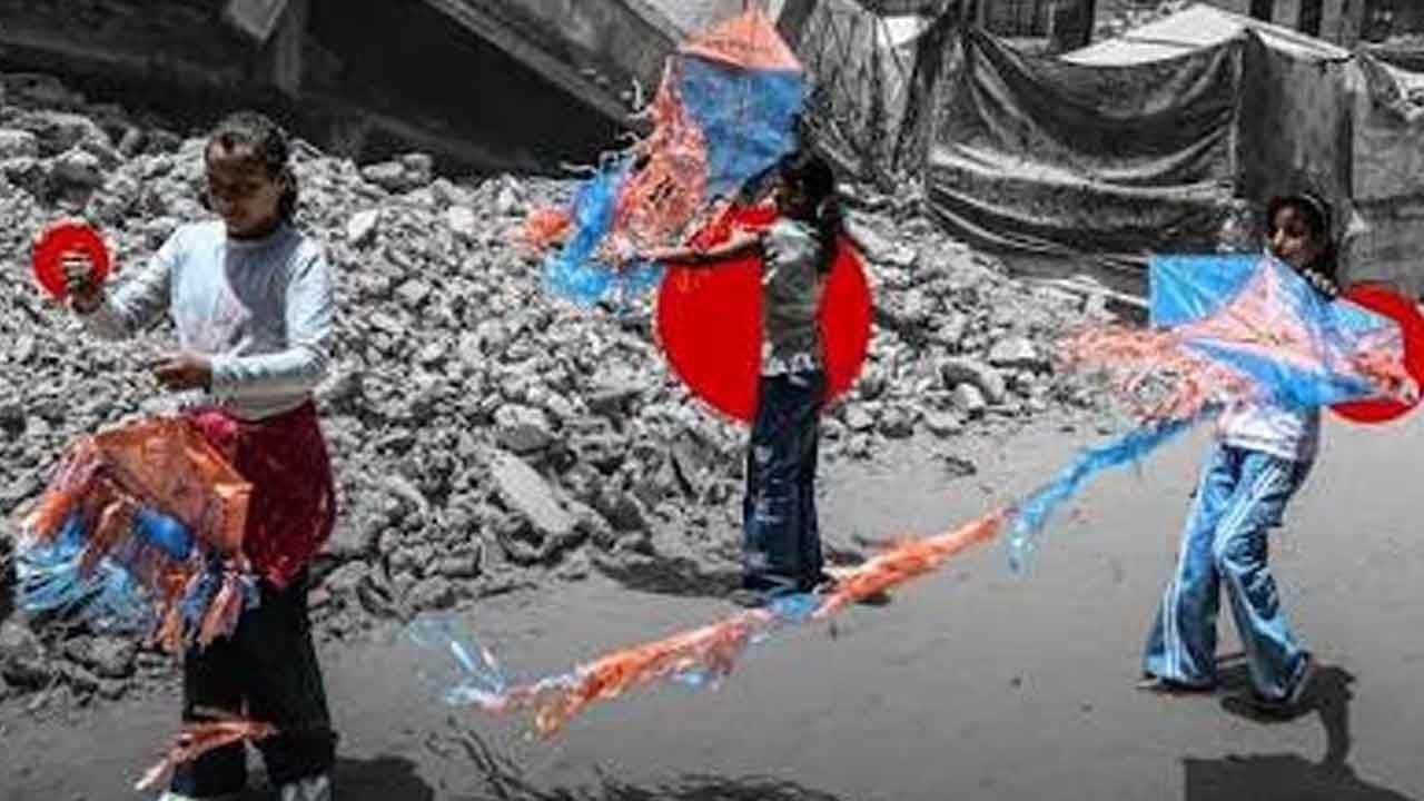 Siyonist rejimin bahanelerine çocuklardan uçurtmalı protesto!