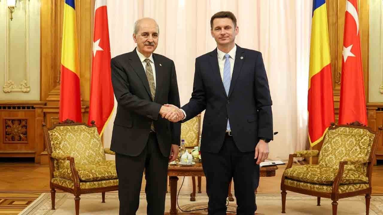 TBMM Başkanı Kurtulmuş, Bükreş’te Romanya Senato Başkanı Abrudean ile görüştü