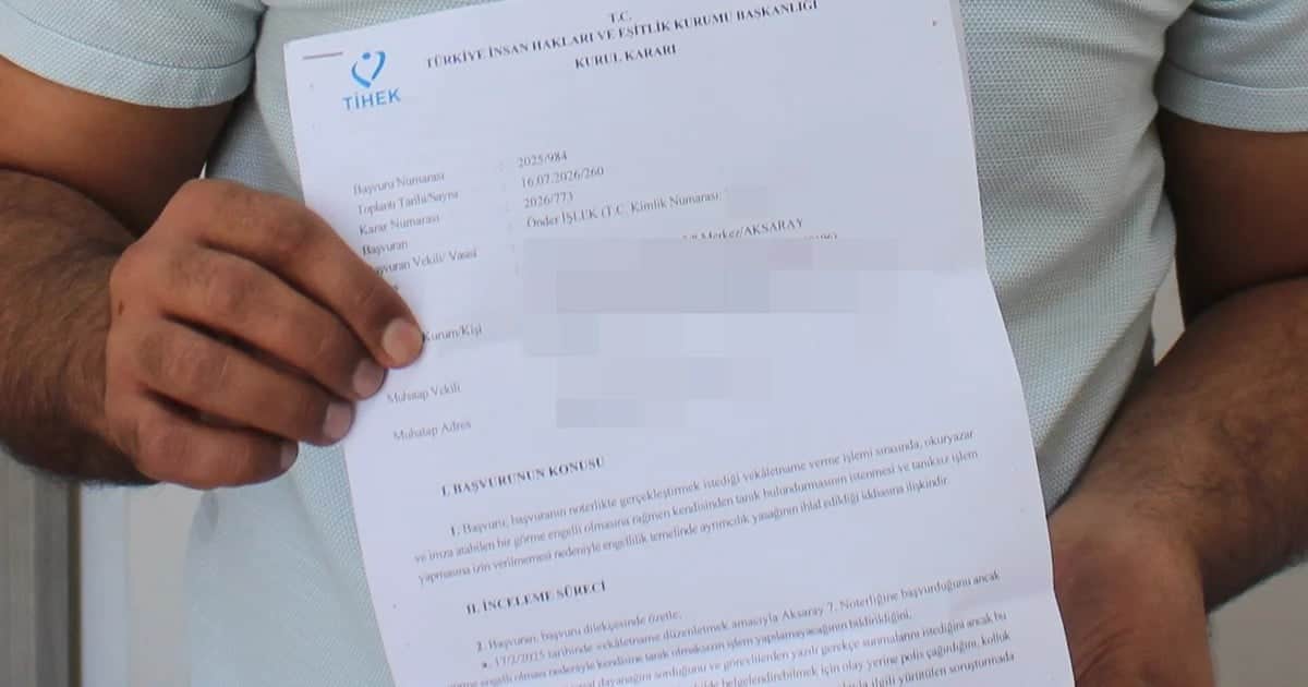 TİHEK'ten görme engelli akademisyenin işlemini yapmayan notere 200 bin TL ceza