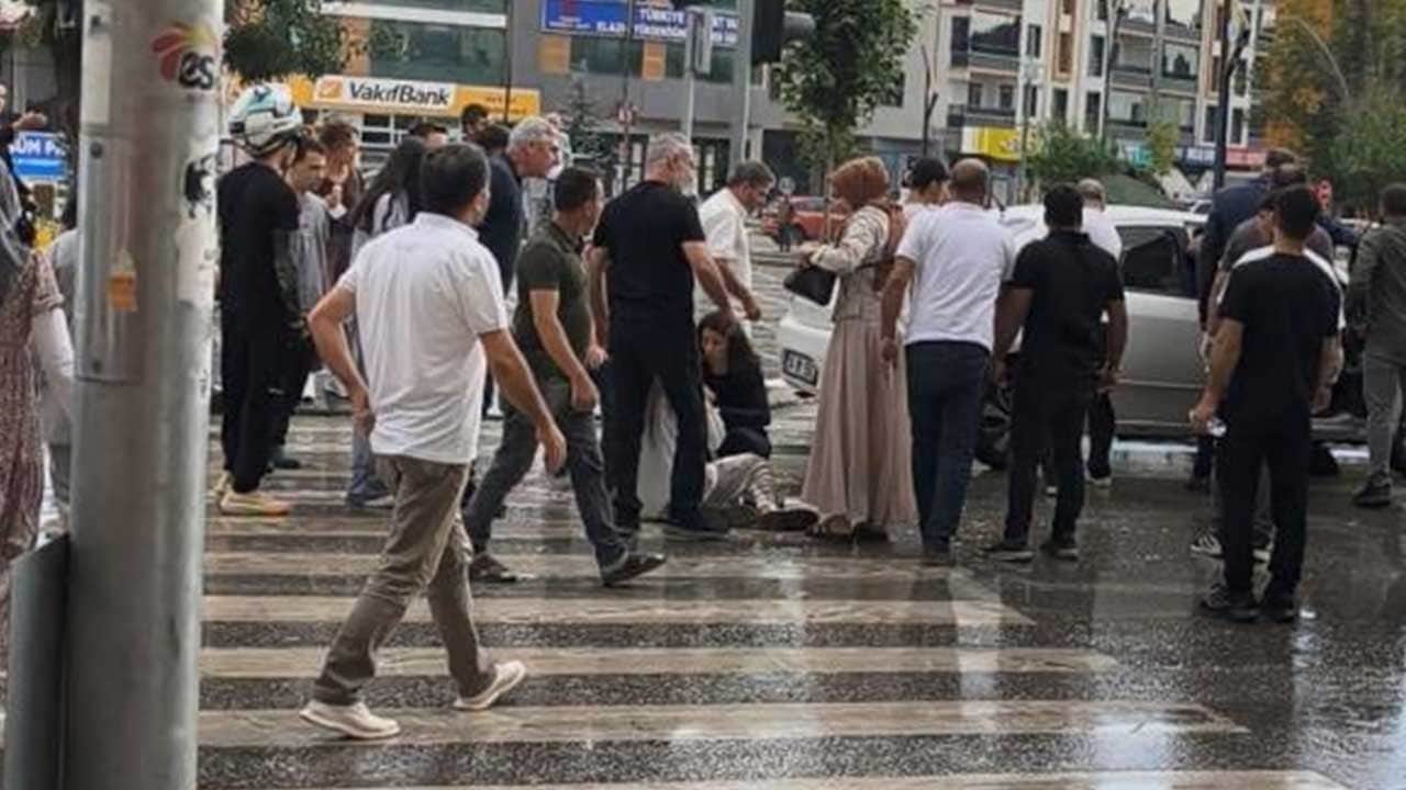Yaya geçidinde vatandaşa çarpıp kaçtı!