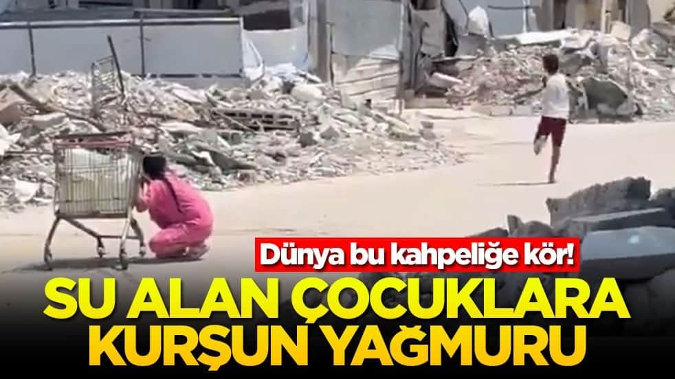 Dünya bu kahpeliğe kör! Su alan çocuklara kurşun yağmuru
