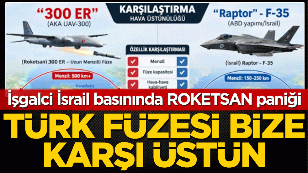 İşgalci İsrail basınında ROKETSAN paniği: ‘Türk füzesi bize karşı üstün’