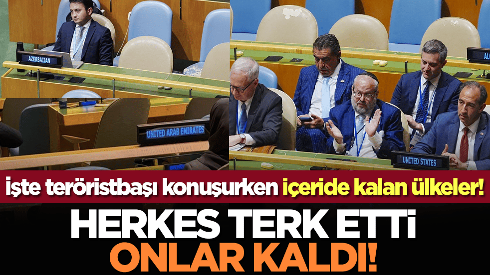 İşte teröristbaşı konuşurken içeride kalan ülkeler! Herkes terk etti onlar kaldı