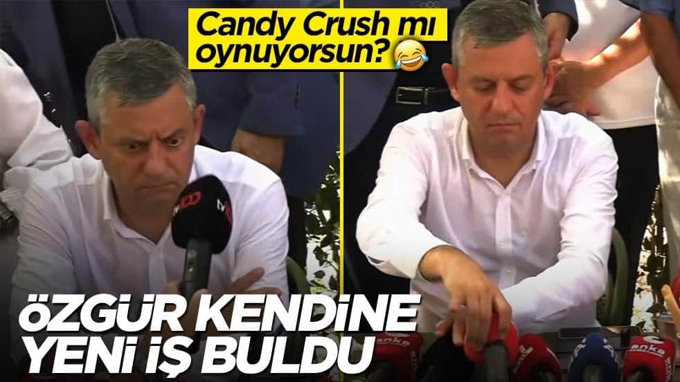Mikrofonlara kafayı takan Özgür Özel alay konusu oldu