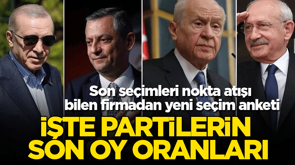Son seçimleri nokta atışı bilen firmadan yeni seçim anketi! İşte partilerin son oy oranları