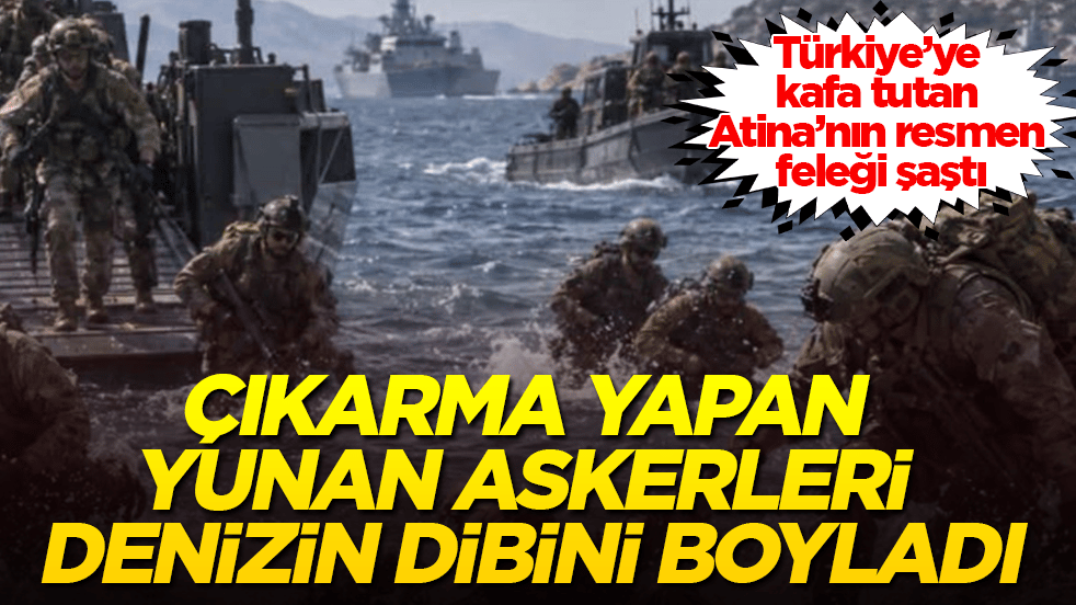 Türkiye’ye kafa tutan Atina’nın resmen feleği şaştı: Çıkarma yapan Yunan askerleri denizin dibini boyladı