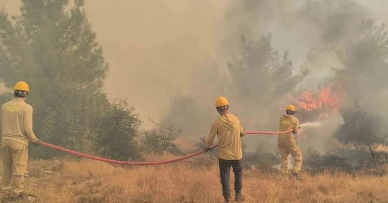 Aksu'daki orman yangınına 5 uçak ve 10'dan fazla helikopterle müdahale yeniden başladı