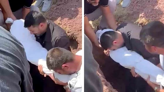 Bu acıya yürek dayanmaz! 4 yaşındaki kızına son kez sarılıp toprağa verdi