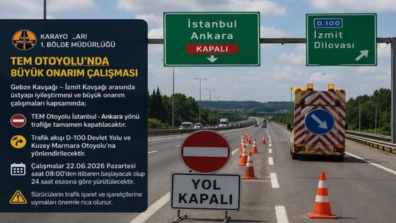 TEM'in İstanbul yönü 25 Eylül'de yeniden trafiğe açılacak