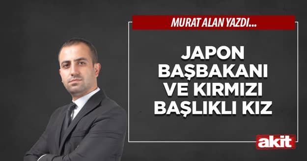 Japon başbakanı ve kırmızı başlıklı kız