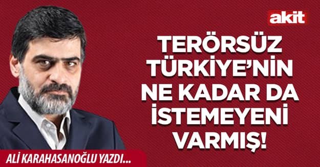 Terörsüz Türkiye’nin ne kadar da istemeyeni varmış!