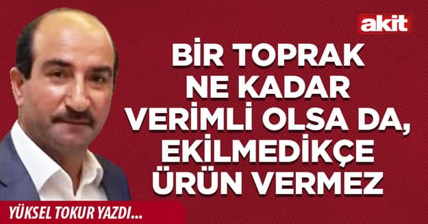 Bir toprak ne kadar verimli olsa da, ekilmedikçe ürün vermez