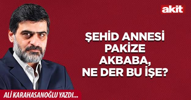 Şehid annesi Pakize Akbaba, ne der bu işe?
