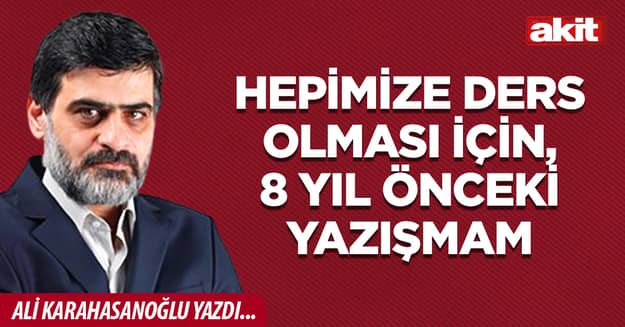 Hepimize ders olması için, 8 yıl önceki yazışmam