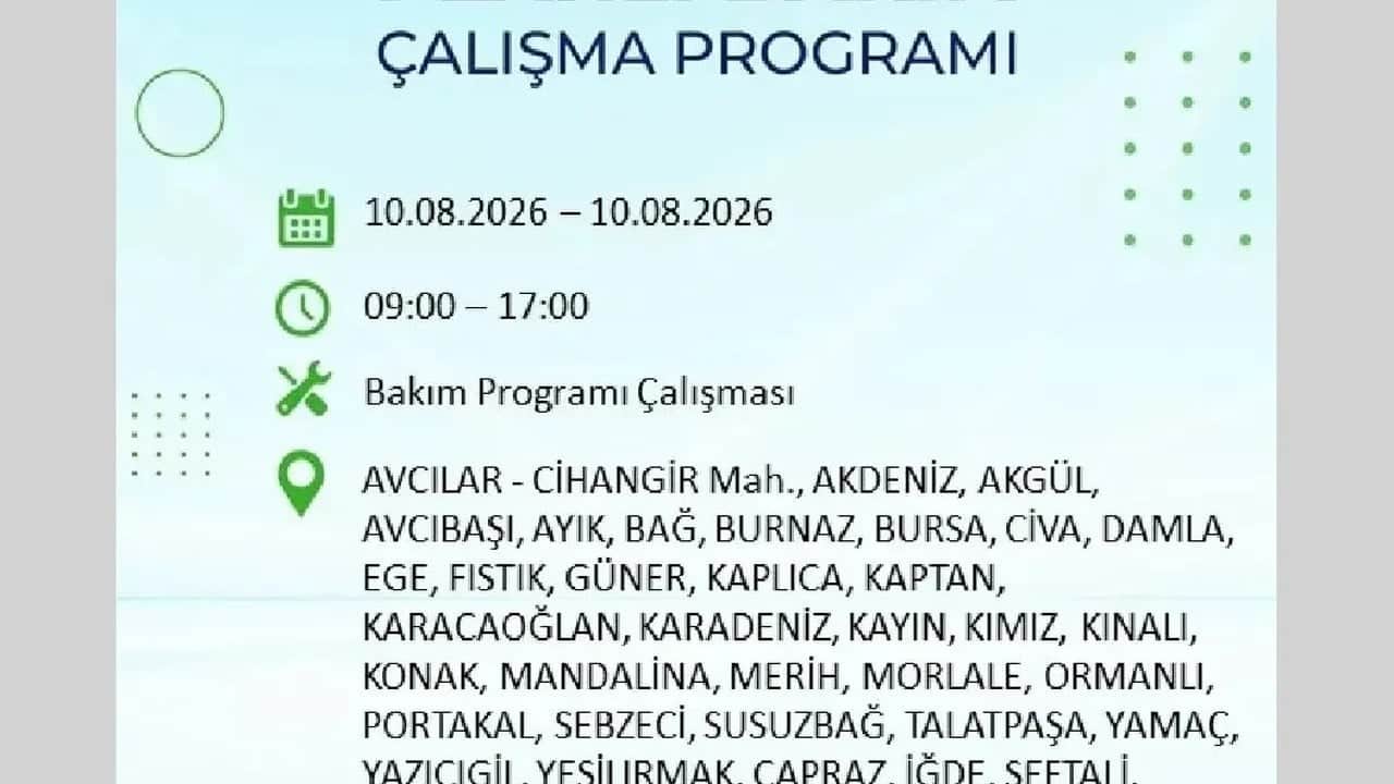 Foto - 10 Ağustos Pazartesi BEDAŞ ilçe ilçe elektriğinizi kesecek!