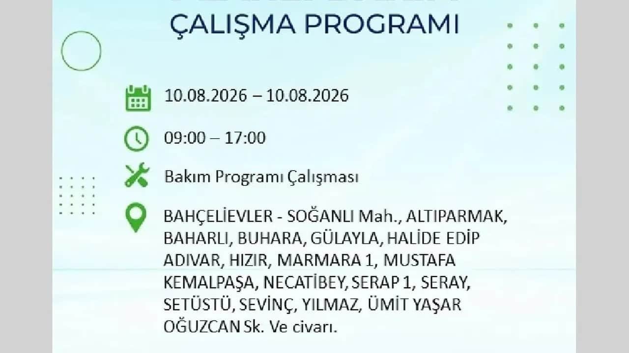 Foto - 10 Ağustos Pazartesi BEDAŞ ilçe ilçe elektriğinizi kesecek!